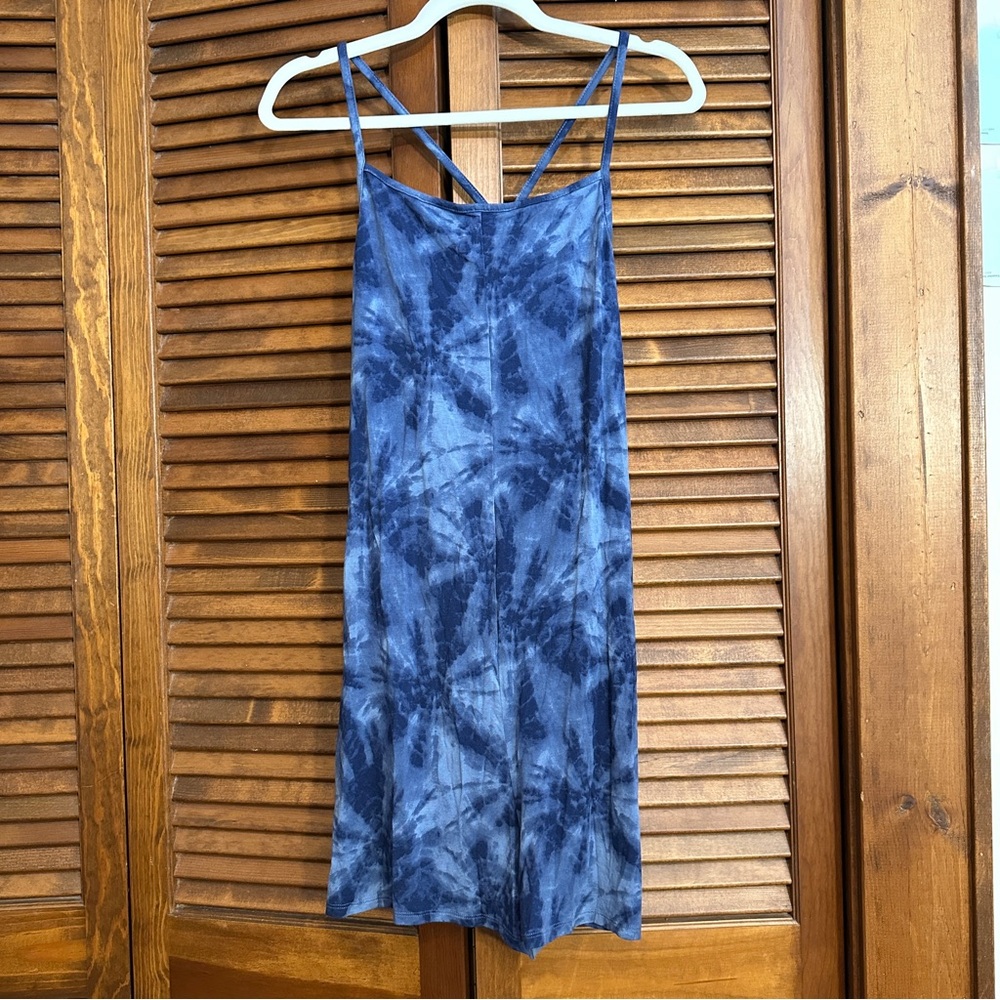 EUC Old Navy Sunday Sleep Romper lounge pajamas, blue tie dye, M